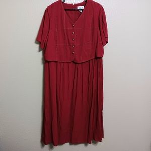 Sally II Vintage 80s Red Gauze Maxi Dress
